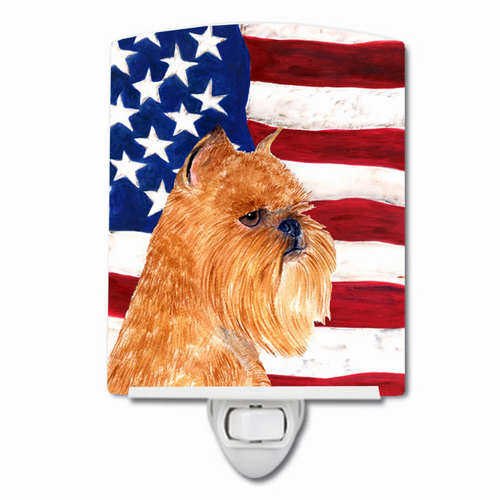 USA American Flag with Dog Ceramic Night Light - SS4020CNL