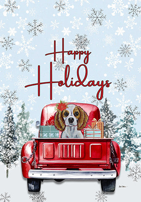 Cavalier King Charles Blenheim - Hippie Hound Studio Best of Breed Holiday House and Garden Flag - S001917B002771P000456V002