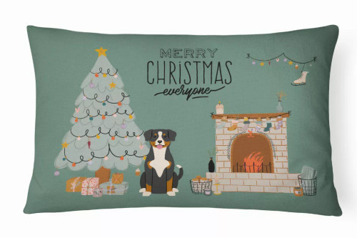 Christmas Everyone Dog Art Canvas Fabric Decorative Pillow - S000213B001695P020348V006