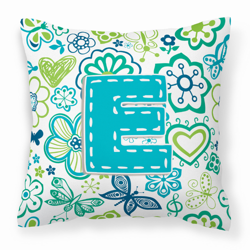 Monogram Letter Flowers and Butterflies Fabric Decorative Pillow - S000213B001695P047637V000