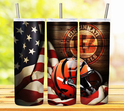 20oz NFL Helmet American Flag Tumbler - 177300007641