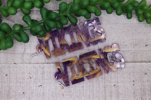 VIKINGS Football - Marbled || Acrylic Dangle Earrings