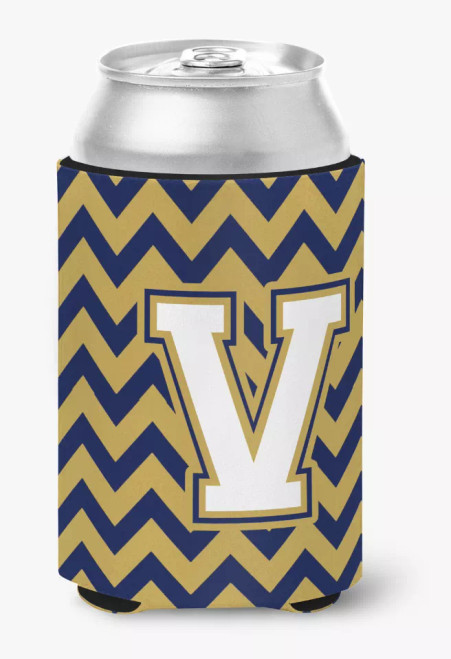 Monogram Letter Chevron Can or Bottle Hugger - CJ1057-VCC