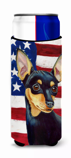 USA American Flag with Dog Ultra Hugger for slim cans - LH9004MUK