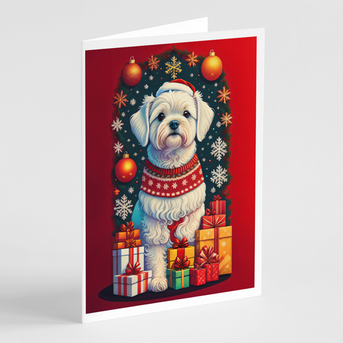 Maltese Holiday Christmas Greeting Cards Pack of 8