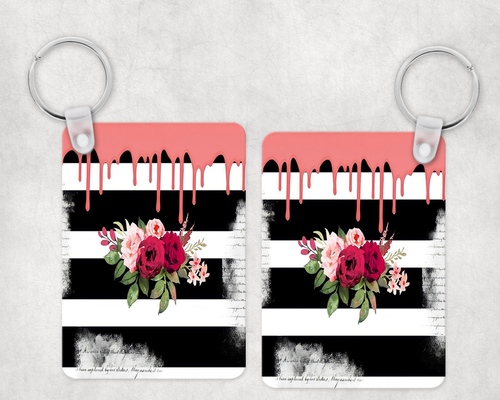 Floral Stripes |Keychain