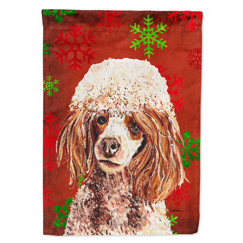 Red and Green Snowflakes Holiday Christmas Dog Flag Garden Size - S000213B001695P038652V000