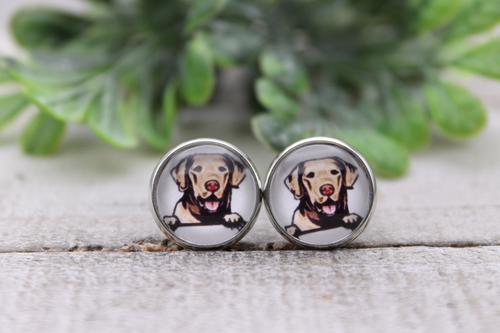 Chesapeake Bay Retriever || Dog Breed || Glass Stud Earrings || Hypoallergenic Chesapeake Bay Retriever || Dog Breed || Glass Stud Earrings || Hypoallergenic