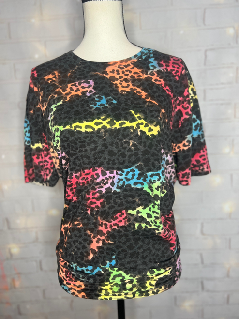 Rainbow Leopard Tie Dye Blank Tee - TheBlendedOwl001397 Rainbow Leopard Tie Dye Blank Tee - TheBlendedOwl001397