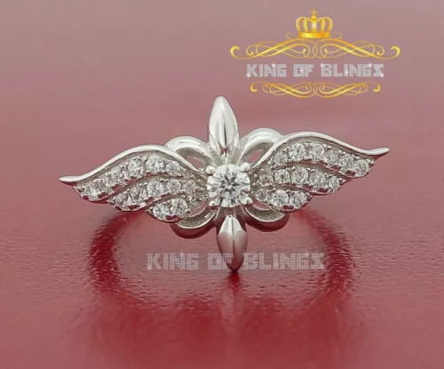 10K White Gold Finish Ladies Silver Ring with Lab Created Diamonds 10K White Gold Finish Ladies Silver Ring with Lab Created Diamonds