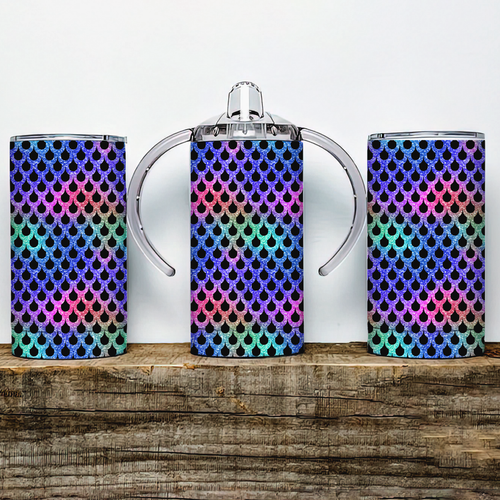 Rainbow Scales Insulated Kids Dual Lid Sippy Cup Tumbler