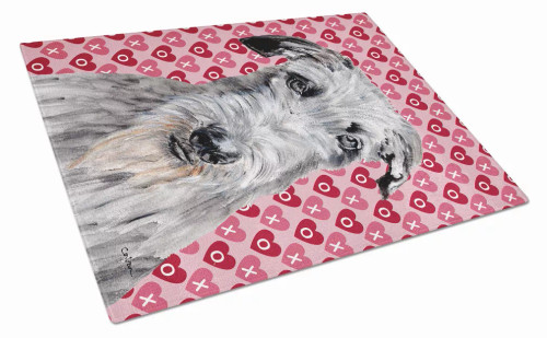 Valentine's Day Dog Print Glass Cutting Board Large - S000213B001695P022172V003