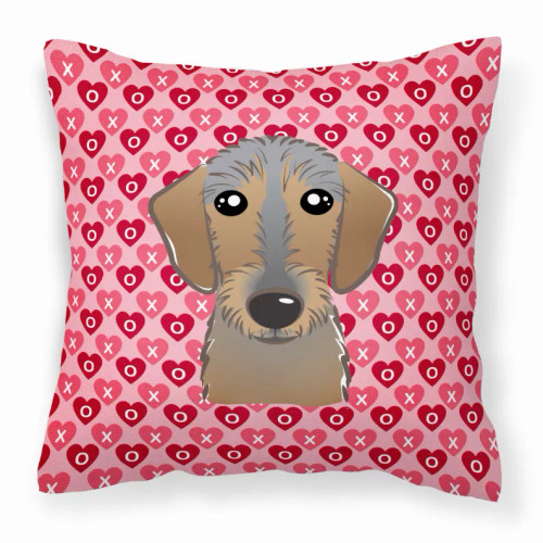 Dog With XOXO Hearts Fabric Decorative Pillow - S000213B001695P078484V000