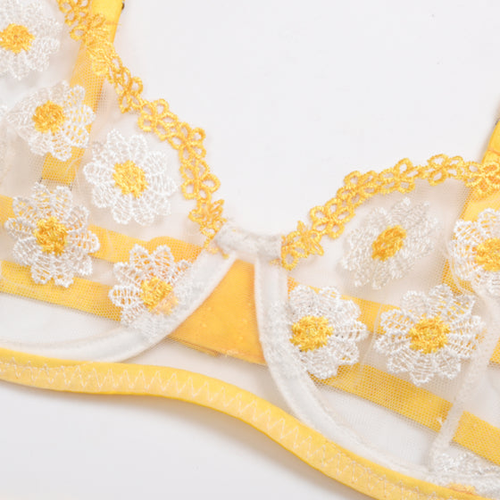 La Belle Fantastique Daisy Embroidery Sexy Lingerie (2 Piece Set) - B001797P000104V009
