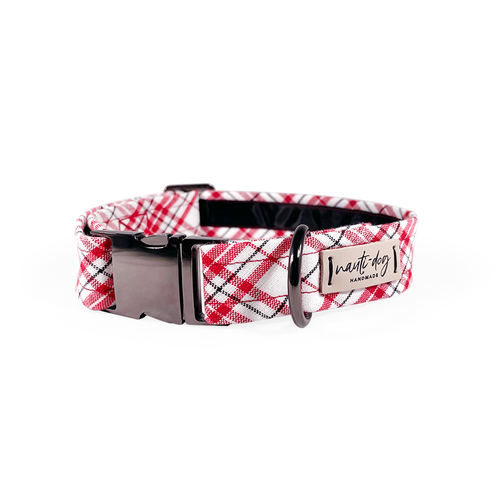 Scarlett Peppermint Woven Plaid Buckle & Martingale Dog Collar - S002793B002925P000084V051