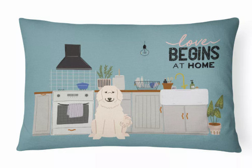 Dog Kitchen Scene Art Canvas Fabric Decorative Pillow - S000213B001695P020430V000