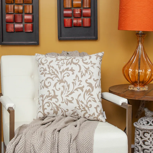 Parkland Collection Cairo Beige Throw Pillow