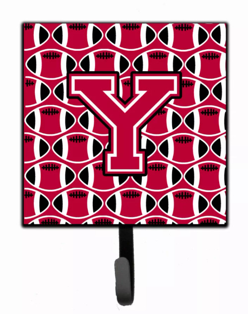 Letter Football Crimson and White Leash or Key Holder - S000213B001695P065959V025