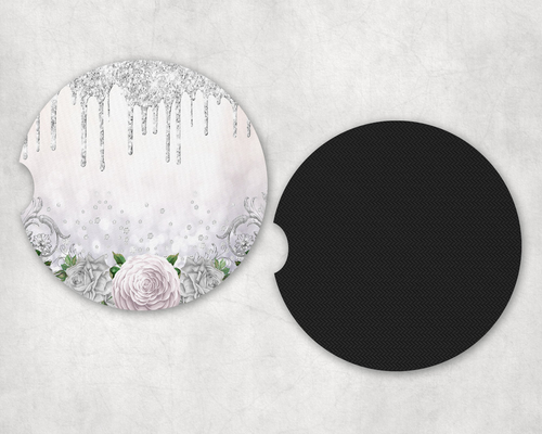 White Roses|Car Coaster Set