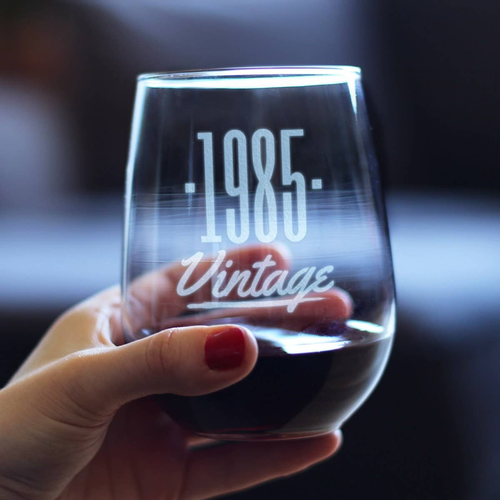 Vintage 1985 Stemless Wine Glass - 39th Birthday Gifts