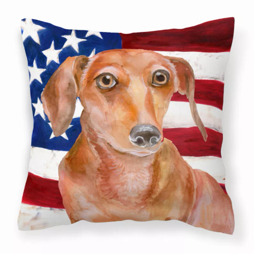 Patriotic With Dog Fabric Decorative Pillow - S000213B001695P114180V000