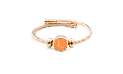 Interchangeable Reversible Round Cable Initial Bracelets - S001536B002521P000875V115