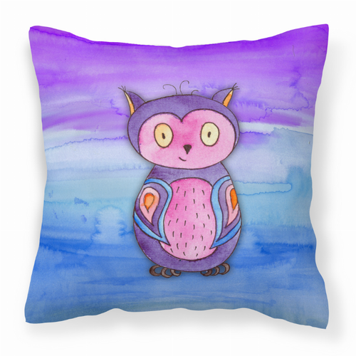 Watercolor Owl Art Canvas Fabric Decorative Pillow - BB7427PW1414