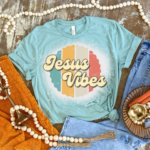 Jesus Vibes Bleached Shirt - S001660B002344P000230V005