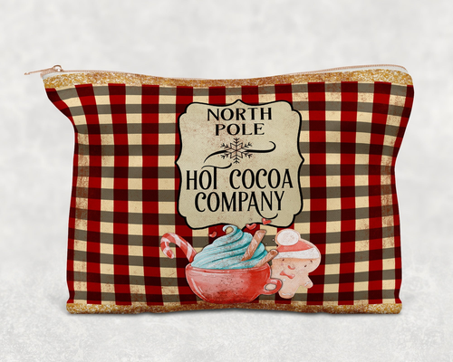 North Pole Hot Chocolate Company  Printed Canvas Zipper Bag