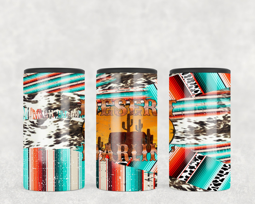 Serape faux cowhide Desert Darlin  Steel can hugger - optional speaker