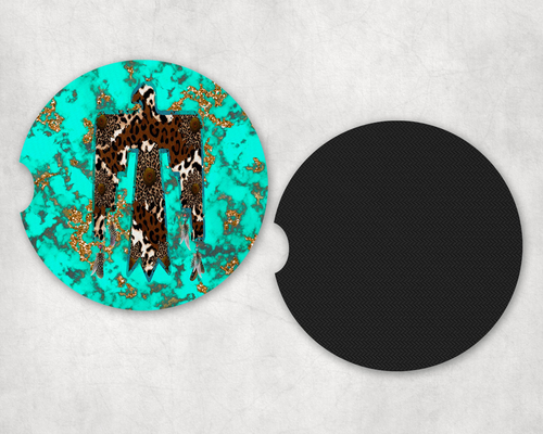 Turquoise Thunderbird Neoprene Car Coaster Set