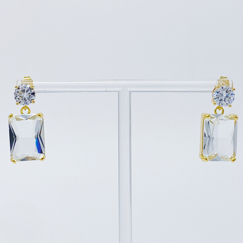 Banquet In Castle Jewel Earrings - Z1-1023-ZA0246-CLEAR