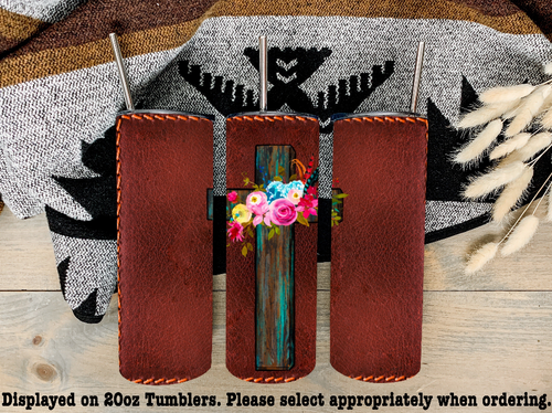 Floral Cross Steel Tumbler - 151-12