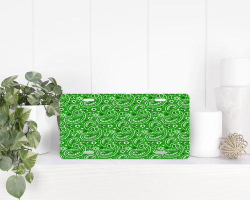 Green Paisley|License Plate
