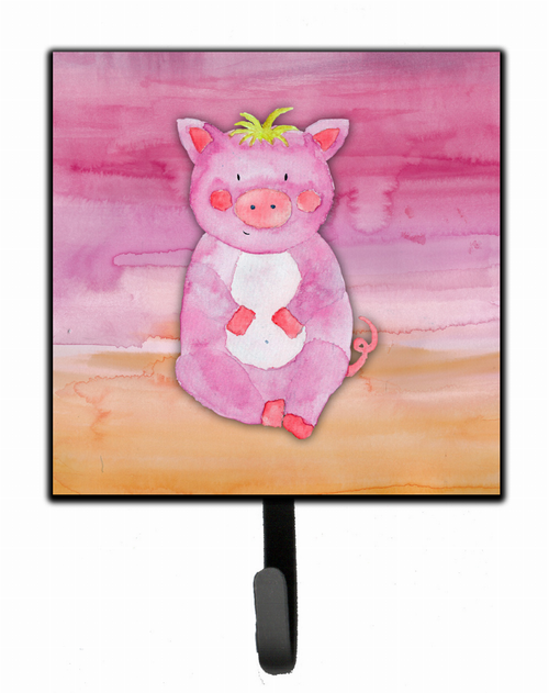 Pig Watercolor Cartoon Art Themed Watercolor Leash or Key Holder