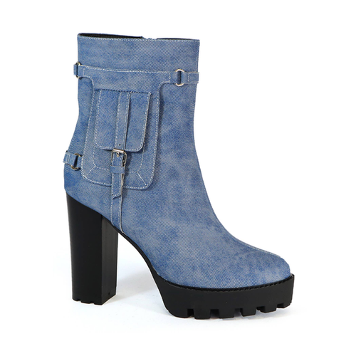 Yoki Womens side pocket western hiker booties - ELAN-38-DMA