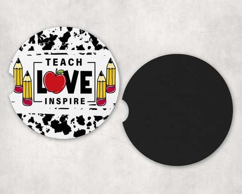Cow Print Teacher|Car Coaster Set