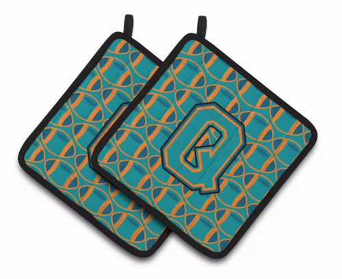 Monogram Football Pair of Pot Holders - S000213B001695P069329V477