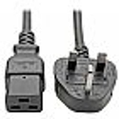 Tripp Lite, Power Cord, Computer, Standard UK, 15A , IEC-320-C19 to BS-1363 UK Plug, 8FT
