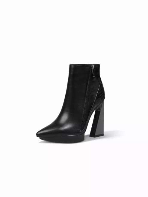 JadyRose |Block Heel Zip Genuine Leather Boot - S001273B001855P000054V005 JadyRose |Block Heel Zip Genuine Leather Boot - S001273B001855P000054V005