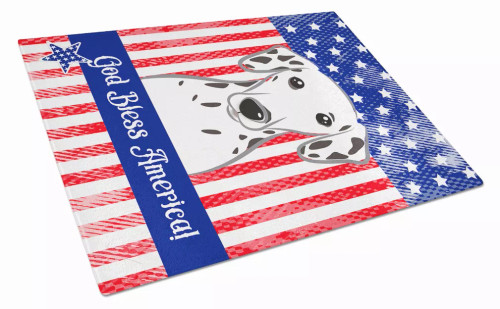 American Flag Dog Print Glass Cutting Board Large - S000213B001695P037135V023