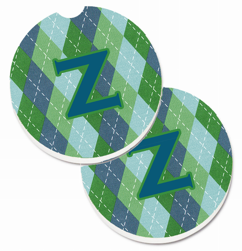 Letter Monogram Cup Holder Car Coasters (Set of 2) - CJ1020-ZCARC