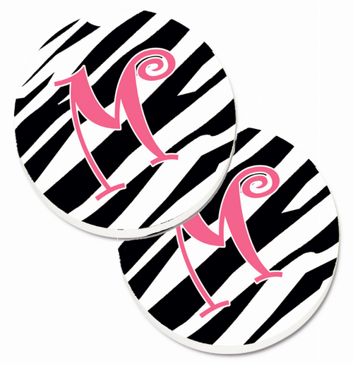 Letter Monogram Cup Holder Car Coasters (Set of 2) - CJ1037-MCARC