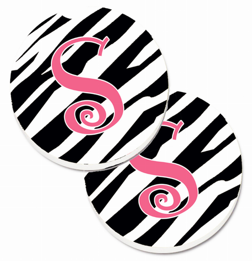 Letter Monogram Cup Holder Car Coasters (Set of 2) - CJ1037-SCARC