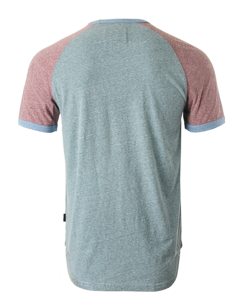 ZIMEGO Men's Short Sleeve Classic Retro Contrast Raglan Ringer T-Shirt - ZGSS154R-GRN-MAR-M