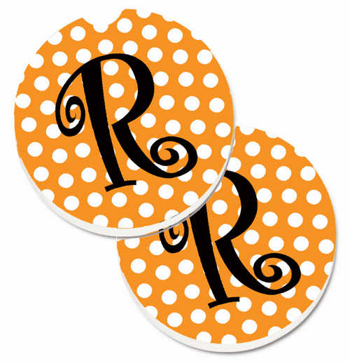 Letter Monogram Cup Holder Car Coasters (Set of 2) - CJ1033-RCARC
