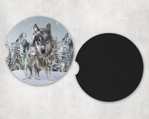 Wolves Neoprene Car Coaster Set - 369811091