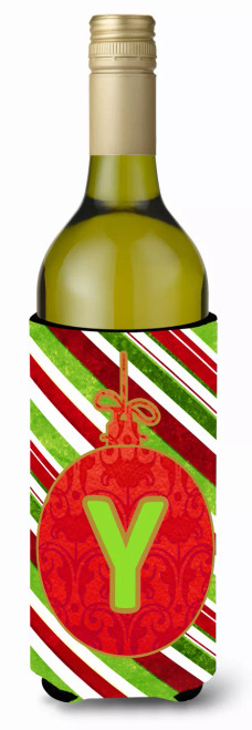 Christmas Ornament Holiday Monogram Wine Bottle Hugger - CJ1039-YLITERK