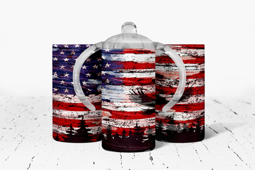 American Flag Insulated Kids Dual Lid Sippy Cup Tumbler