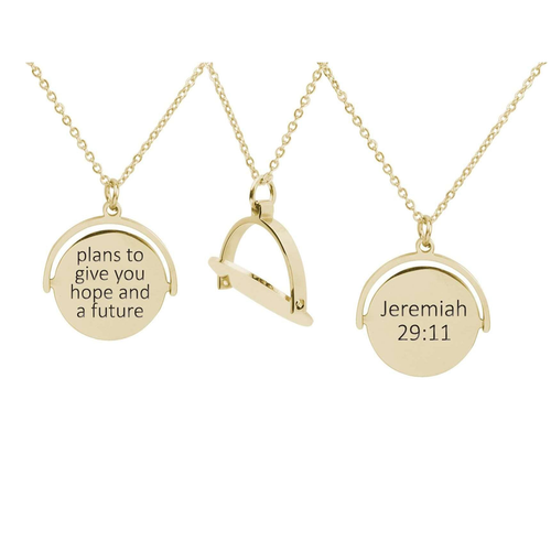 Rotating Disc Scripture Necklace - PinkBox-25-5978